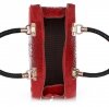 Bőr táska kuffer Genuine Leather piros A4