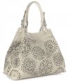 Bőr táska shopper bag Vittoria Gotti bézs V8913