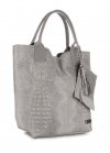 Bőr táska shopper bag Vittoria Gotti világosszürke V877