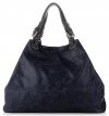 Bőr táska shopper bag Genuine Leather tengerkék 898G