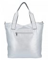 Duża Torebka Damska Shopper Bag XXL firmy Hernan HB0363 Srebrna