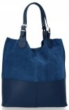 Torebka Skórzana Ekskluzywny Shopper bag Jeans