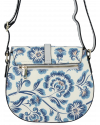 Torebka Skórzana firmy Vittoria Gotti Modna Włoska Listonoszka w malowany wzór kwiatów Multikolor Niebieska