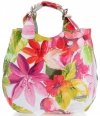 Modna Torebka Skórzana Shopper Bag w Kwiaty firmy Vittoria Gotti Różowa