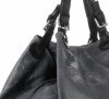 Włoska Torba Skórzana Duży Shopper z tłoczeniami firmy Genuine Leather Szara