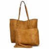 Duża Torebka Shopper Bag z Kosmetyczką firmy Herisson 18R301 Musztardowa