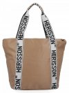 Modna Torebka Damska Shopper Bag firmy Herisson 1502H431 Ciemno Beżowa