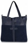 Uniwersalne Torebki Damskie Shopper w rozmiarze XL firmy Roberto Ricci Zamsz Naturalny/Skóra Eko Granat