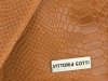 Torebki Skórzane Vittoria Gotti Włoski Shopper XL wzór Aligatora Ruda