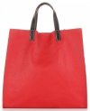 Praktyczne Torebki Skórzane 2 w 1 Shopper z Listonoszką firmy Genuine Leather Czerwona