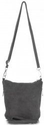 Uniwersalne Torebki Listonoszki Skórzane firmy Genuine Leather Szara