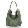 Firmowa Torba Skórzana Vittoria Gotti Made in Italy w rozmiarze XL motyw Aligatora Jasno Zielona