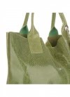 Shopperbag modna torebka Skórzana Lakier Khaki