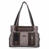 Torebka Damska Shopper Bag 2 Komory firmy Hernan 3892-1 Ziemista/Czekolada