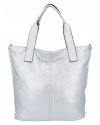 Duża Torebka Damska Shopper Bag XXL firmy Hernan HB0363 Srebrna