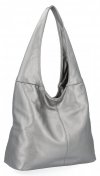 Uniwersalne Torebki Damskie Shopper Bag firmy Hernan HB0141 Ciemno Srebrna