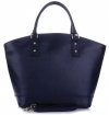 GEANȚĂ DIN PIELE shopper bag Genuine Leather bleumarin 11A