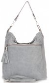 GEANȚĂ DIN PIELE shopper bag Genuine Leather albastru deschis 1330