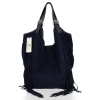 GEANȚĂ DIN PIELE shopper bag Vittoria Gotti bleumarin B10