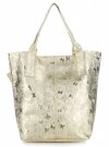 GEANȚĂ DIN PIELE shopper bag Genuine Leather auriu 555