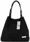 GEANȚĂ DIN PIELE shopper bag Vittoria Gotti negru V90047CH