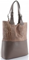 GEANȚĂ DIN PIELE shopper bag Genuine Leather maro pământiu 216