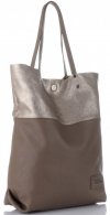 GEANȚĂ DIN PIELE shopper bag Vittoria Gotti maro pământiu V6538