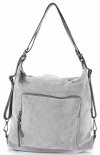 GEANȚĂ DIN PIELE rucsac Vittoria Gotti gri deschis V1670C