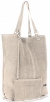 GEANȚĂ DIN PIELE shopper bag Vittoria Gotti bej V22