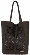 GEANȚĂ DIN PIELE shopper bag Vittoria Gotti ciocolatiu V577