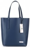 GEANȚĂ DIN PIELE shopper bag Vittoria Gotti bleumarin V3121