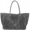 GEANȚĂ DIN PIELE cufăr Genuine Leather gri 80042
