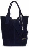 GEANȚĂ DIN PIELE shopper bag Vittoria Gotti bleumarin V5190