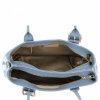 Geantă De Piele La Modă Tip Kufăr Cu 2 Compartimente 6384-F Albastru Deschis