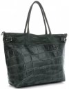 GEANȚĂ DIN PIELE shopper bag Vittoria Gotti verde de sticlă V691622