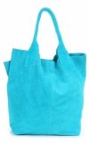 GEANȚĂ DIN PIELE shopper bag Genuine Leather turcoaz 801