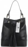 GEANȚĂ DIN PIELE shopper bag Vittoria Gotti negru V344