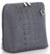 GEANȚĂ DIN PIELE tip poștaș Genuine Leather gri 218