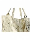GEANȚĂ DIN PIELE shopper bag Genuine Leather auriu 555