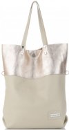 GEANȚĂ DIN PIELE shopper bag Vittoria Gotti bej V6538