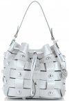 GEANȚĂ DIN PIELE shopper bag Vittoria Gotti argint V5867
