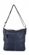 GEANȚĂ DIN PIELE tip poștaș Genuine Leather bleumarin L5127