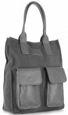 GEANȚĂ DIN PIELE shopper bag Vittoria Gotti gri V27A