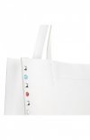 GEANȚĂ DIN PIELE shopper bag Genuine Leather alb 5013
