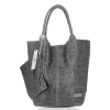 GEANȚĂ DIN PIELE shopper bag Vittoria Gotti gri B22