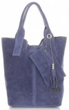 GEANȚĂ DIN PIELE shopper bag Vittoria Gotti indigo V5190