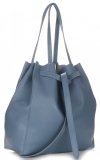 GEANȚĂ DIN PIELE shopper bag Genuine Leather albastru 1158