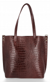 GEANȚĂ DIN PIELE shopper bag Vittoria Gotti vișiniu VG803