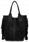 GEANȚĂ DIN PIELE shopper bag Vittoria Gotti negru B16