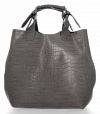 GEANȚĂ DIN PIELE shopper bag Vittoria Gotti gri VG804